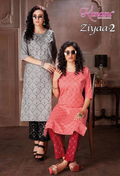 Ziyaa Vol 2 By Kanasu Kurti Fancy Rayon Kurti With Pant Collection